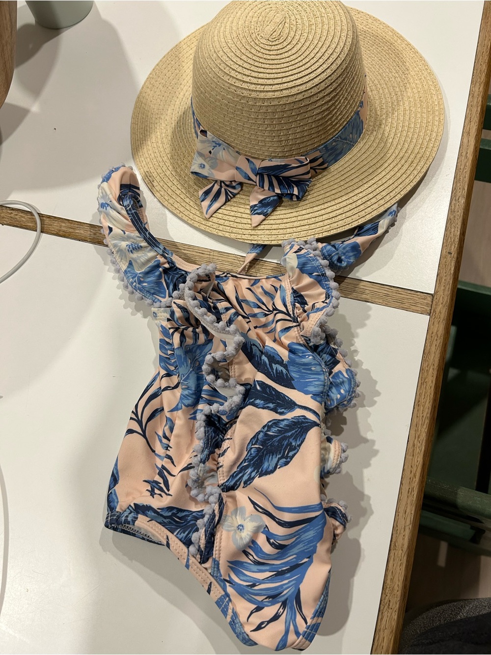 Tommy Bahama Floral One-Piece Swimsuit with Hat